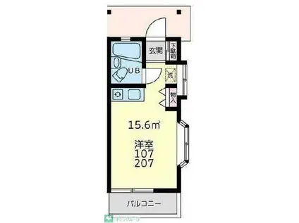 グランジャ横浜(ワンルーム/2階)の間取り写真