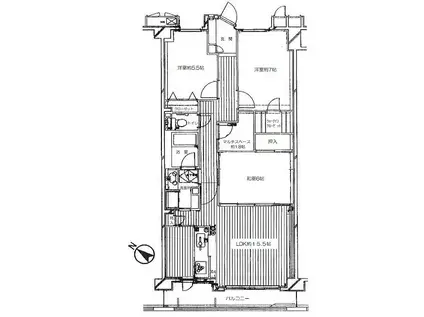 ヴェルレージュ本郷台(3LDK/4階)の間取り写真