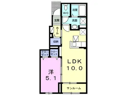 アルデバランK&H(1LDK/1階)の間取り写真