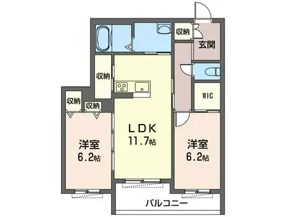 クラリス(2LDK/3階)の間取り写真