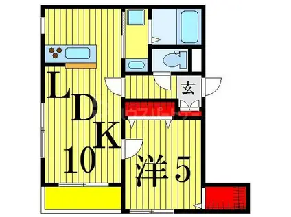 メゾン梅田(1LDK/3階)の間取り写真
