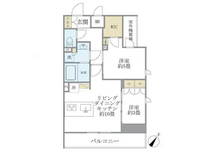 ジオエント駒込(2LDK/7階)の間取り写真