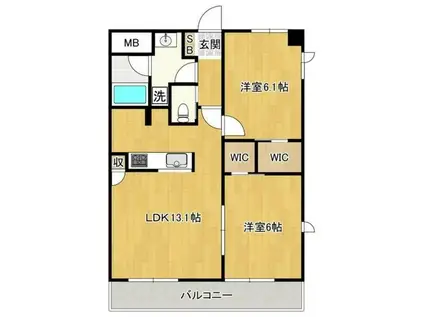 KOIKE RESIDENCE(2LDK/5階)の間取り写真