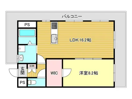 MARUビル507(1LDK/5階)の間取り写真