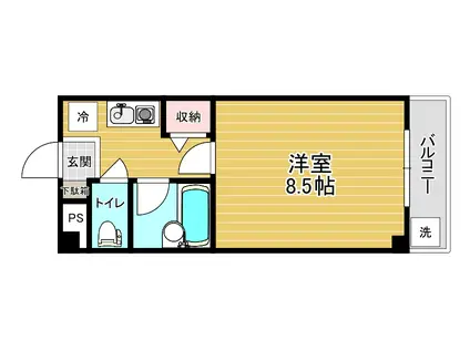 ジュネス帯曲輪(1K/3階)の間取り写真