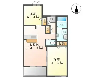 メゾンコンフォート(2LDK/1階)の間取り写真