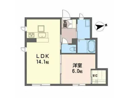 ルミエール(1LDK/1階)の間取り写真