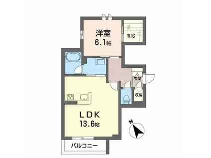 ベレオ北常三島(1LDK/3階)の間取り写真