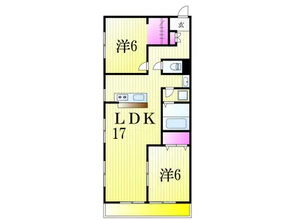 ルミエール秋山(2LDK/2階)の間取り写真