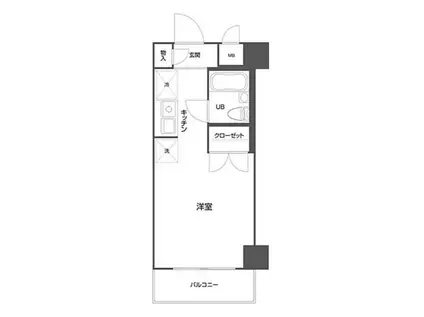 スカイコートヴァンテアン品川(ワンルーム/1階)の間取り写真