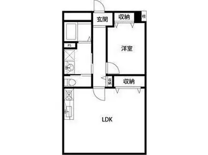レジデンス野村(1LDK/3階)の間取り写真