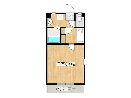 コーポ荒川(1K/2階)の間取り写真