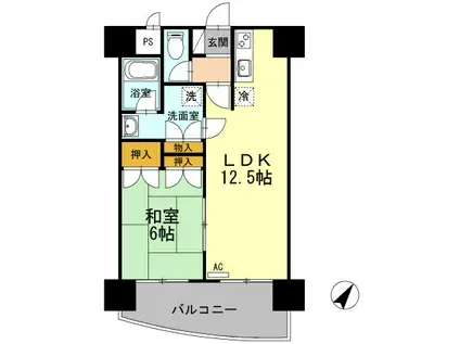 ダイヤヒルズ島瀬(1LDK/2階)の間取り写真