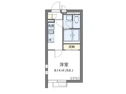 練馬光が丘(1K/1階)の間取り写真