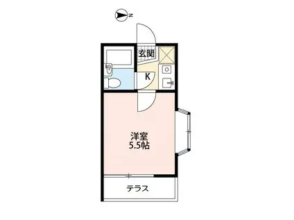 オーシャンハイツ(1K/1階)の間取り写真