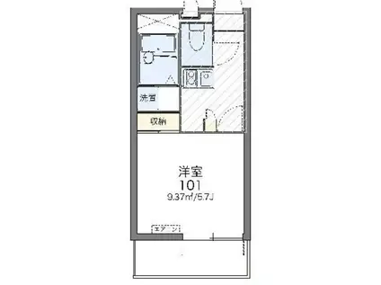 レオパレスシティセントラル(1K/2階)の間取り写真