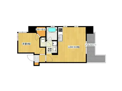 ベイシャトー(1LDK/4階)の間取り写真