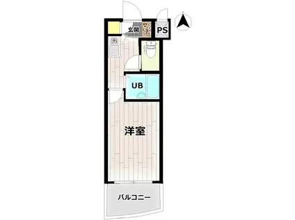 淡路ハイツ(1K/4階)の間取り写真