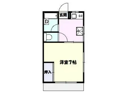 ハイツ越水(1K/1階)の間取り写真