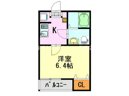 TATERUAPARTMENT 長洲2丁目IIIB棟(1K/3階)の間取り写真