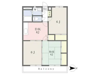 アールクリエイト星が丘(3DK/1階)の間取り写真