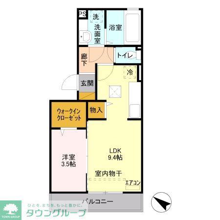 カーサリリオ(1LDK/1階)の間取り写真