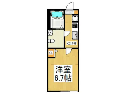 ANDANTE(1K/1階)の間取り写真