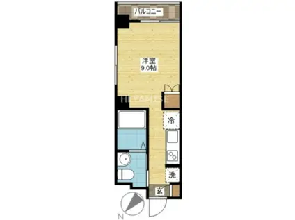 COCO今博多町(1K/5階)の間取り写真