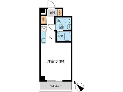 JMFレジデンス新横浜(ワンルーム/10階)の間取り写真