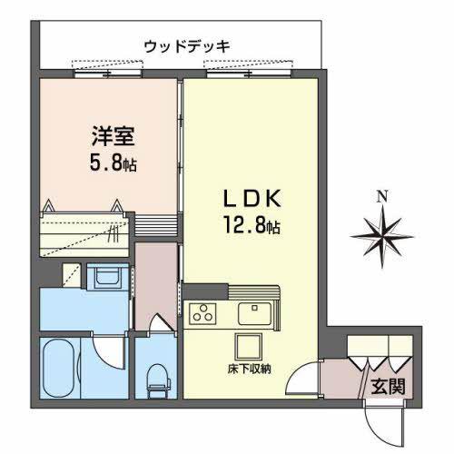 シャーメゾン ディア ガーデンズ(1LDK/1階)の間取り写真