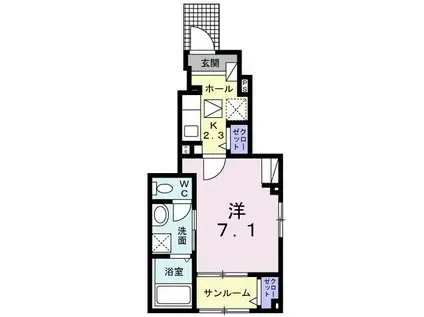 アネモネ(1K/1階)の間取り写真