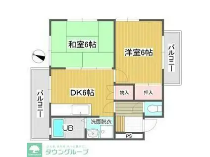 栗原マンション(2DK/1階)の間取り写真