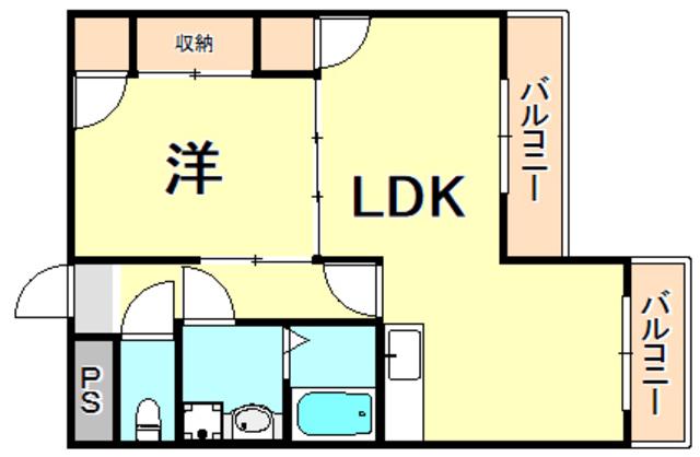 グランドメゾン大津和(1LDK/3階)の間取り写真