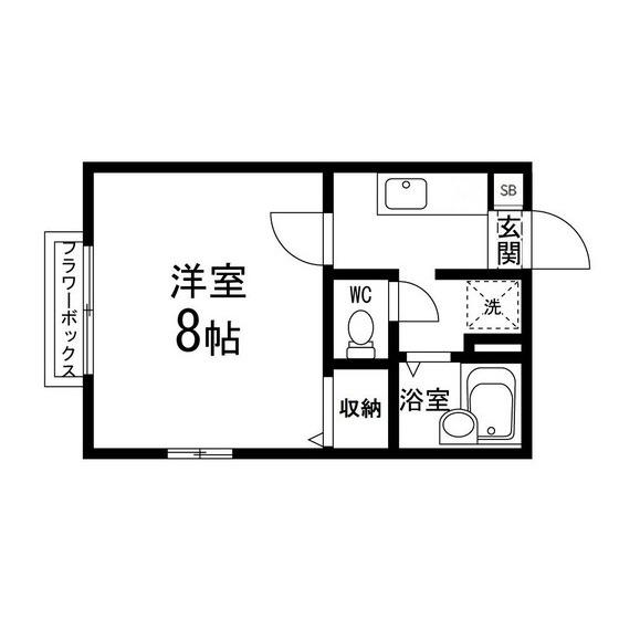 マノワール柏木(1K/2階)の間取り写真