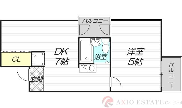 ラ・ペール壱番館(1DK/4階)の間取り写真