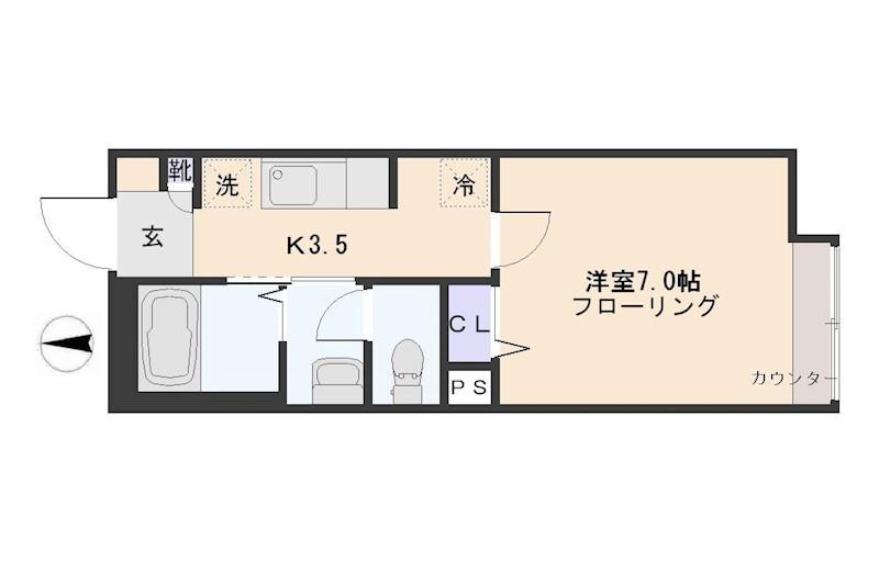 エスパシオ桜台(1K/2階)の間取り写真