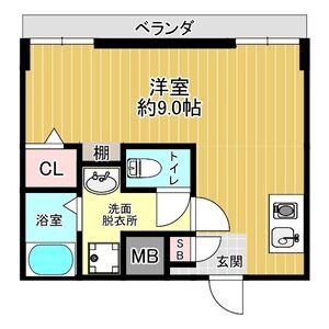 レガーレ長居公園(ワンルーム/6階)の間取り写真