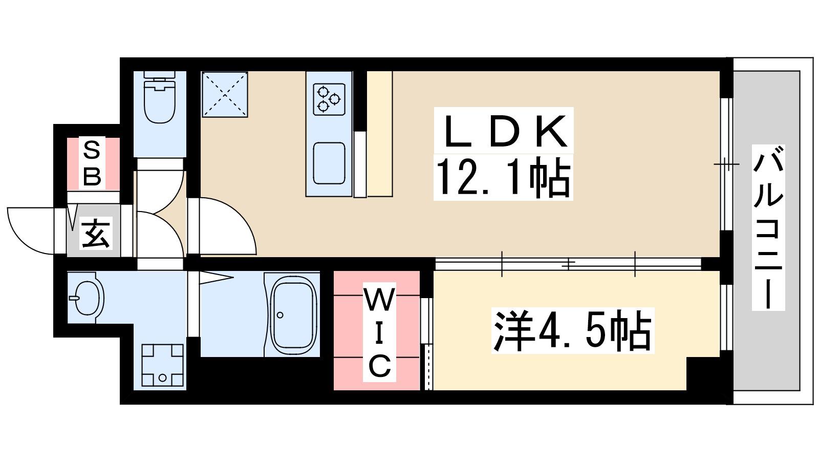 スプランディッド新大阪Ⅶ(1LDK/8階)の間取り写真