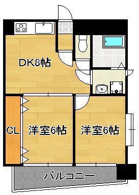 パワーズ117(2DK/6階)の間取り写真
