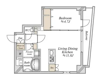 リテラス馬込(1LDK/3階)の間取り写真