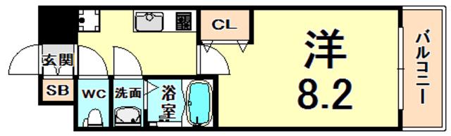 パークフラッツ尼崎(1K/10階)の間取り写真
