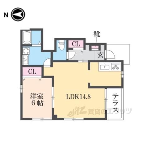 MIYABI(1LDK/1階)の間取り写真