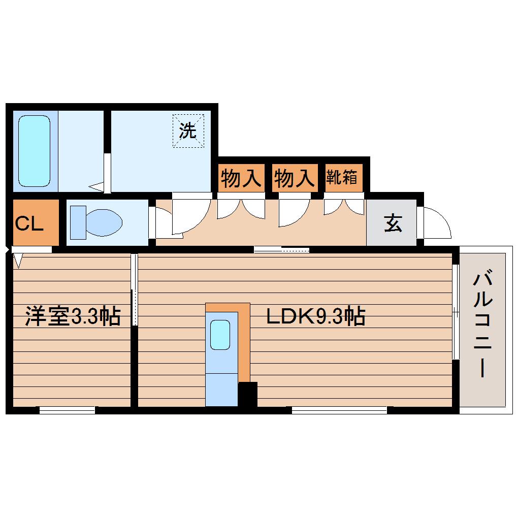 ヒルサイドテラス(1LDK/1階)の間取り写真