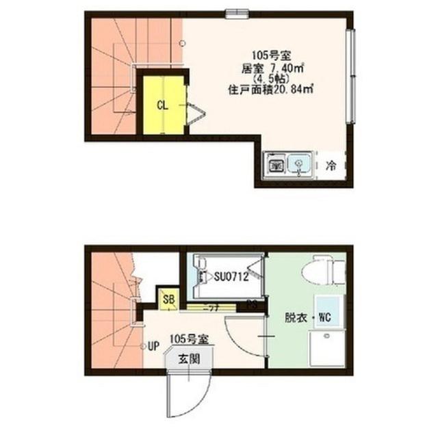 メゾン赤羽(ワンルーム/1階)の間取り写真
