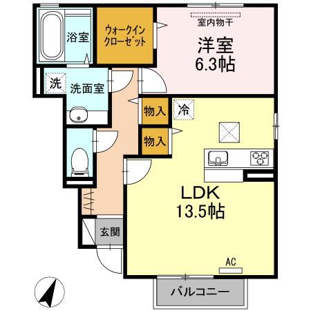 セントセシリア(1LDK/1階)の間取り写真