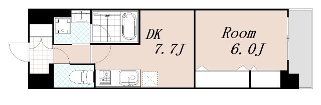 フィールドライト新大阪(1DK/2階)の間取り写真