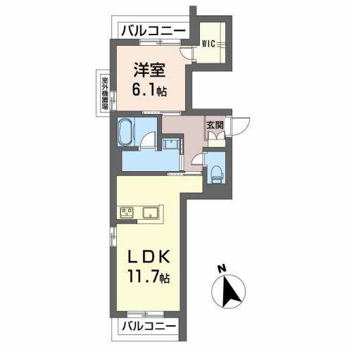 ザイテグラウベン(1LDK/3階)の間取り写真