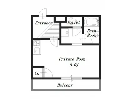 ウエストヴィラ橿原(ワンルーム/1階)の間取り写真