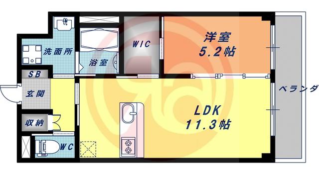 エバーリンク(1LDK/2階)の間取り写真