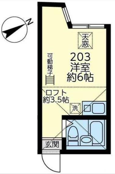 ユナイト港南サイレンスター(ワンルーム/2階)の間取り写真